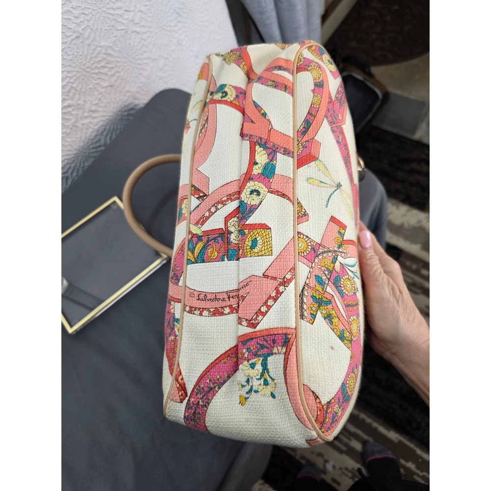 Salvatore Ferragamo Shoulder Bag Womens Medium Multi Excellent‎ Floral Canvas - Picture 11 of 14